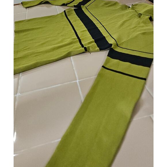 VTG 90s Joseph A Women's Green Knit Stripped Turtleneck Sweater Size Medium - Picture 6 of 6